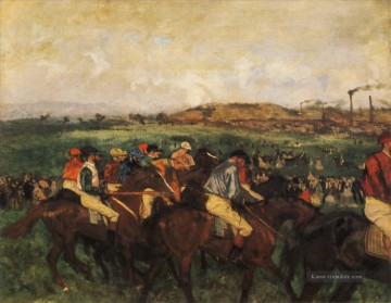 Herren Jockeys vor dem Start 1862 Edgar Degas Ölgemälde
